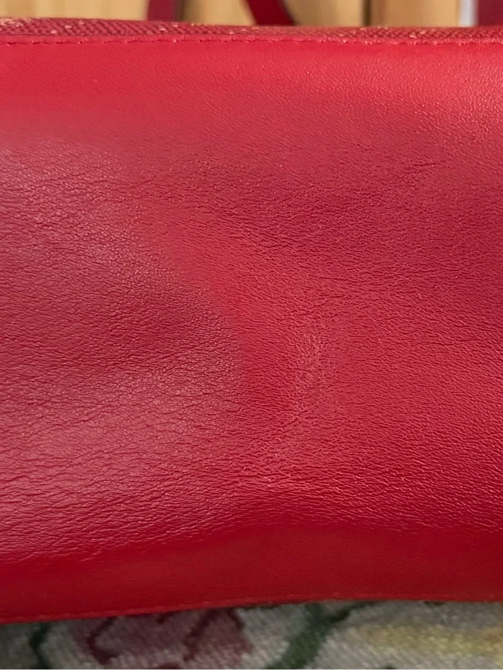 Coach Red Signature Canvas Tote with Gold Logo